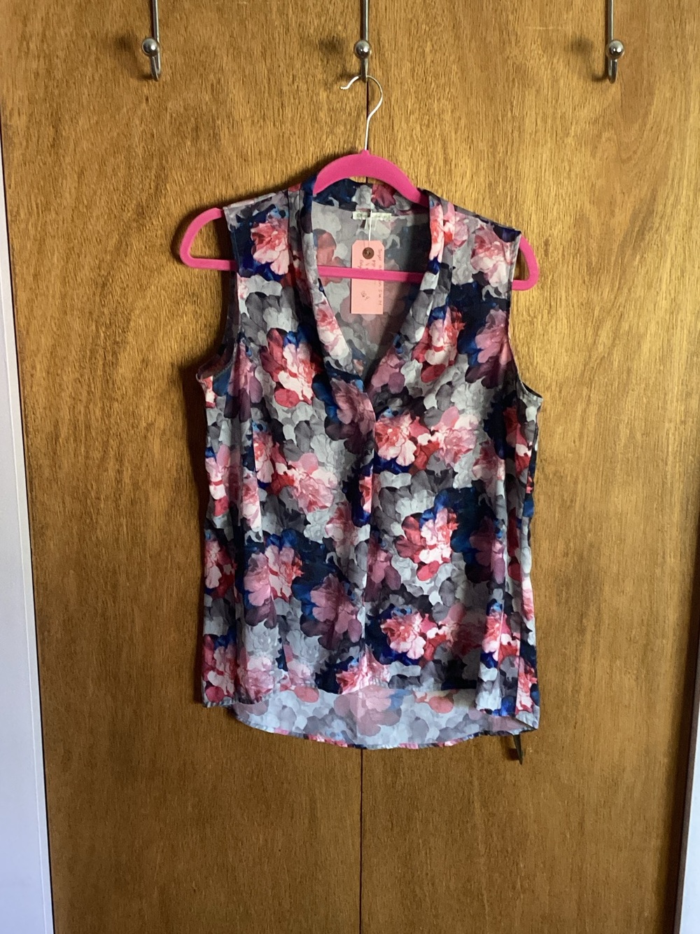 Target Floral V-Neck Sleeveless Camisole - Pink, Navy, Gray